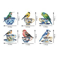 Load image into Gallery viewer, 6Pcs Diamond Painting Hooks Ceramic Cup with Bird Diamond Art Craft Wall Hooks