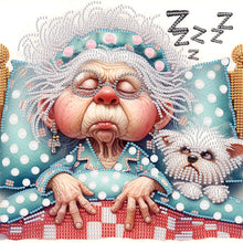 Load image into Gallery viewer, Diamond Painting - Partial Special Shaped - Cute old lady (30*30CM)