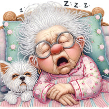 Load image into Gallery viewer, Diamond Painting - Partial Special Shaped - Cute old lady (30*30CM)