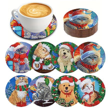 Load image into Gallery viewer, 8Pcs Wooden Christmas Animal Diamond Painting Coasters with Holder Gift for Mom