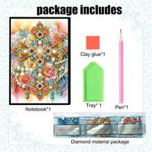 Load image into Gallery viewer, Flower Cross 5D Diamond Painting Notebook Diamond Art Dairy Book for Adults Kids