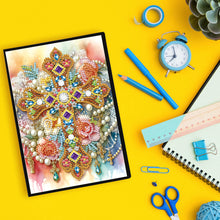 Load image into Gallery viewer, Flower Cross 5D Diamond Painting Notebook Diamond Art Dairy Book for Adults Kids