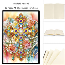 Load image into Gallery viewer, Flower Cross 5D Diamond Painting Notebook Diamond Art Dairy Book for Adults Kids