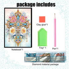 Load image into Gallery viewer, Flower Cross 5D Diamond Painting Notebook Diamond Art Dairy Book for Adults Kids