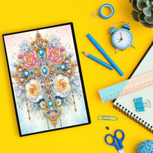 Load image into Gallery viewer, Flower Cross 5D Diamond Painting Notebook Diamond Art Dairy Book for Adults Kids