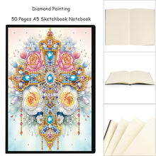 Load image into Gallery viewer, Flower Cross 5D Diamond Painting Notebook Diamond Art Dairy Book for Adults Kids