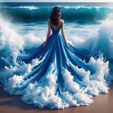 Load image into Gallery viewer, Diamond Painting - Full Round - Girl with seawater skirt back (40*40CM)