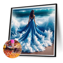 Load image into Gallery viewer, Diamond Painting - Full Round - Girl with seawater skirt back (40*40CM)