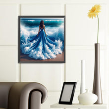Load image into Gallery viewer, Diamond Painting - Full Round - Girl with seawater skirt back (40*40CM)