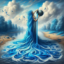 Load image into Gallery viewer, Diamond Painting - Full Round - Girl with long hair (40*40CM)