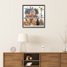 Load image into Gallery viewer, Diamond Painting - Partial Special Shaped - Halloween street hut (30*30CM)
