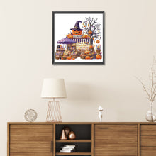 Load image into Gallery viewer, Diamond Painting - Partial Special Shaped - Halloween street hut (30*30CM)