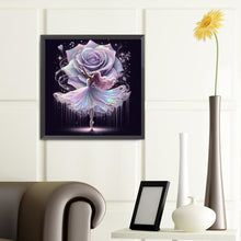 Load image into Gallery viewer, Diamond Painting - Full Round - Girl with purple rose and dancing (40*40CM)