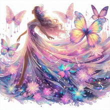 Load image into Gallery viewer, Diamond Painting - Full Round - Girl with butterfly and girl (40*40CM)