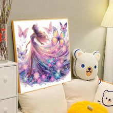 Load image into Gallery viewer, Diamond Painting - Full Round - Girl with butterfly and girl (40*40CM)