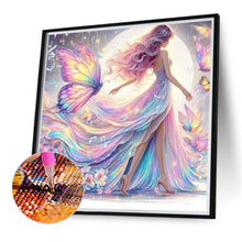 Load image into Gallery viewer, Diamond Painting - Full Round - Girl with butterfly and girl (40*40CM)