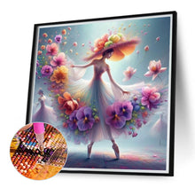 Load image into Gallery viewer, Diamond Painting - Full Round - Girl with flower skirt (40*40CM)