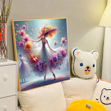 Load image into Gallery viewer, Diamond Painting - Full Round - Girl with flower skirt (40*40CM)