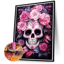 Load image into Gallery viewer, 4pcs Round Diamond Painting Set - Flower skull (30*40CM)