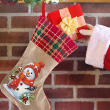 Load image into Gallery viewer, Linen Diamond Painting Xmas Stocking Decor 5D Rhinestone Xmas Socks for Kid Gift
