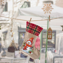 Load image into Gallery viewer, Linen Diamond Painting Xmas Stocking Decor 5D Rhinestone Xmas Socks for Kid Gift