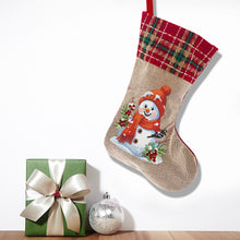 Load image into Gallery viewer, Linen Diamond Painting Xmas Stocking Decor 5D Rhinestone Xmas Socks for Kid Gift