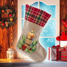 Load image into Gallery viewer, Linen Diamond Painting Xmas Stocking Decor 5D Rhinestone Xmas Socks for Kid Gift