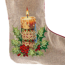 Load image into Gallery viewer, Linen Diamond Painting Xmas Stocking Decor 5D Rhinestone Xmas Socks for Kid Gift