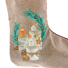 Load image into Gallery viewer, Linen Diamond Painting Xmas Stocking Decor 5D Rhinestone Xmas Socks for Kid Gift