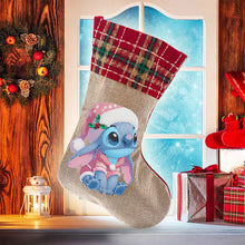 Load image into Gallery viewer, Linen Diamond Painting Xmas Stocking Decor 5D Rhinestone Xmas Socks for Kid Gift
