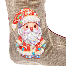 Load image into Gallery viewer, Linen Diamond Painting Xmas Stocking Decor 5D Rhinestone Xmas Socks for Kid Gift
