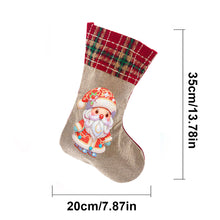 Load image into Gallery viewer, Linen Diamond Painting Xmas Stocking Decor 5D Rhinestone Xmas Socks for Kid Gift