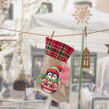 Load image into Gallery viewer, Linen Diamond Painting Xmas Stocking Decor 5D Rhinestone Xmas Socks for Kid Gift