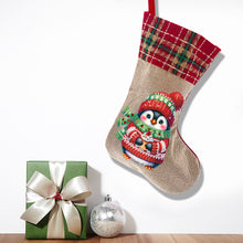 Load image into Gallery viewer, Linen Diamond Painting Xmas Stocking Decor 5D Rhinestone Xmas Socks for Kid Gift