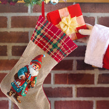 Load image into Gallery viewer, Linen Diamond Painting Xmas Stocking Decor 5D Rhinestone Xmas Socks for Kid Gift