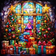Load image into Gallery viewer, Diamond Painting - Full Round - Christmas glass style Christmas tree gift (40*40CM)