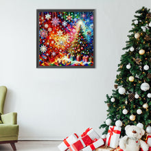 Load image into Gallery viewer, Diamond Painting - Full Round - Christmas snowflake lights Christmas tree (40*40CM)