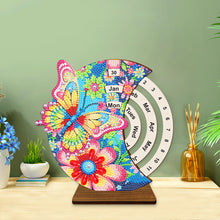 Load image into Gallery viewer, Diamond Painting Calendar Wooden Desk Calendar Christmas Gift (Flower Butterfly)