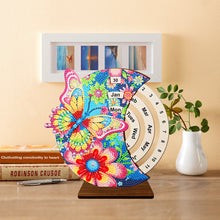 Load image into Gallery viewer, Diamond Painting Calendar Wooden Desk Calendar Christmas Gift (Flower Butterfly)