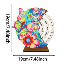 Load image into Gallery viewer, Diamond Painting Calendar Wooden Desk Calendar Christmas Gift (Flower Butterfly)