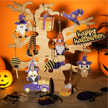 Load image into Gallery viewer, 15Pcs Double Side Halloween Elements Diamond Art Craft Keychain for Party Decor