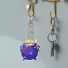Load image into Gallery viewer, 15Pcs Double Side Halloween Elements Diamond Art Craft Keychain for Party Decor