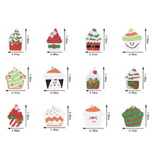 Load image into Gallery viewer, 12Pcs Double Side Christmas Cupcake Diamond Painting Art Craft Keychain
