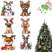 Load image into Gallery viewer, 6Pcs Acrylic Special Shaped Christmas Puppy 5D DIY Diamond Art Hanging Decor