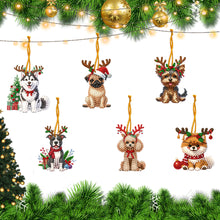 Load image into Gallery viewer, 6Pcs Acrylic Special Shaped Christmas Puppy 5D DIY Diamond Art Hanging Decor