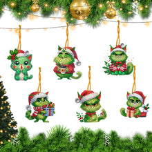 Load image into Gallery viewer, 6Pcs Acrylic Special Shaped Christmas Kitten 5D DIY Diamond Art Hanging Decor