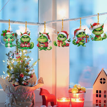 Load image into Gallery viewer, 6Pcs Acrylic Special Shaped Christmas Kitten 5D DIY Diamond Art Hanging Decor