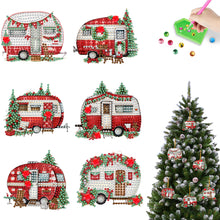 Load image into Gallery viewer, 6Pcs Acrylic Special Shaped Christmas Red Car 5D DIY Diamond Art Hanging Decor