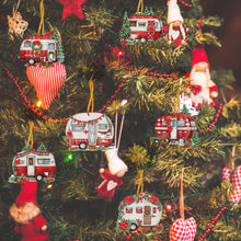 Load image into Gallery viewer, 6Pcs Acrylic Special Shaped Christmas Red Car 5D DIY Diamond Art Hanging Decor