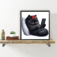 Load image into Gallery viewer, Diamond Painting - Full Round - Cute black cat (30*30CM)